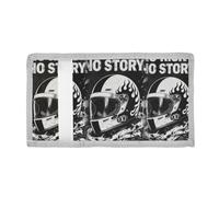 voucong Cool Motorcyclist No Risk No Story Trifold Billfold Wallet for Travel pop Colorful Billfold Wallet with Lanyard