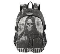 voucong Death God Skull Gothic Travel Laptop Backpack for Women Death God Skull Gothic School College Bookbag 17.5" College Backpacks Office Back Pack
