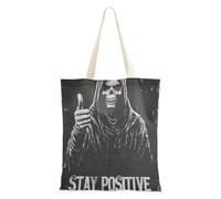 voucong Death God Skull Women Tote Bag for Women With Pockets With Handles Reusable Bulk Canvas Tote Bags Friend Birthday Gifts