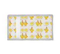 voucong Devil Egg Merry Chicken Hen White Trifold Thin Wallets for Men for Birthday Gift Minimalistic Lighweight Thin Wallets Men with Lanyard