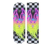 voucong Eerie Neon Ghosts Bunnies Design Skateboard Griptape Grippy pro Scooters Grip Tape 33×9 Inch lija para Skateboard