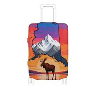 voucong Elastic Extra Large Luggage Cover Baggage Cover Travel Essentials Fit 18-32 Inch Map of Alaska Sunset
