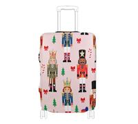 voucong Elastic Large Luggage Cover Protector Anti Scratch Carry on Suitcase Cover Luggage Protection Fit 18-32 Inch Childish Cartoon Nutcracker Soldiers Pink