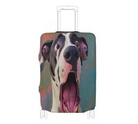 voucong Elastic Large Luggage Cover Protector Cover for Suitcase Baggage Protector Fit 18-32 Inch Cartoon Funny Great Dane Dogs Fear