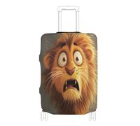 voucong Elastic Large Luggage Covers for suitcases Suitcase Elastic Cover Baggage Protector Fit 18-32 Inch Cartoon Funny Lion Fear