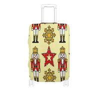voucong Elastic Luggage case Cover Scratchproof Carry on Suitcase Cover Travel Accessory Fit 18-32 Inch Cartoon Nutcracker Soldiers Snowflake Yellow Red