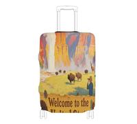voucong Elastic Luggage Cover Protector Anti Scratch Baggage Cover Luggage Protector Fit 18-32 Inch Welcome to The UK Scenery Culture