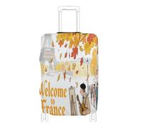 voucong Elastic Luggage Covers for suitcases Scratch-Resistant Fit suitcases Cover Travel Accessory Fit 18-32 Inch Welcome to France Scenery Culture