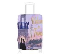 voucong Elastic Travel Luggage Cover Anti Scratch Elastic Suitcase Covers Baggage Protector Fit 18-32 Inch Welcome to France Scenery Culture