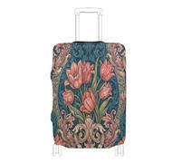 voucong Elastic Travel Luggage Cover Suitcase Elastic Cover Baggage Protector Fit 18-32 Inch Vintage Pink Tulips William Morris