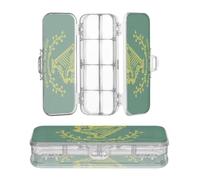 voucong Erin Go Bragh Flag Ireland Green Pencil Storage Box Clear Double Deck Pens Case Transparent Hard For Stationery With Snap Lid