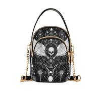 voucong Evil Skull Black trendy womens crossbody with multi pockets womens handbags for fall
