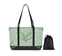 voucong Finland Lily Of The Valley William Morris Pattern simple tote bag for women with zipper zipper tote for