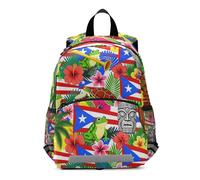voucong Flags Countries in Porto Rico camping backpack for kids boys leash books bag for 5 year old mochilas para ni?os de 5 a?os