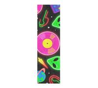 voucong Fluorescent Green Aliens Skateboard Grip Tape Sheet Non-Skid Grip Tape Scooter 33×9 Inch lijas para Skateboard