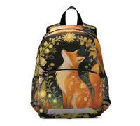 voucong Fox Silhouette Flower Gold kids water backpack chest strap books bag for 5 year old bolso escolar para adolecente