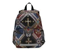 voucong Gothic Red Ornate Pattern kids backpacks for boys chest clip books bag for kid mochila para ni?os de 5 a?os