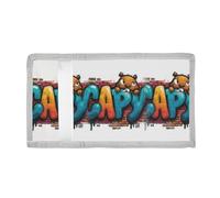 voucong Graffiti Capybaras Trifold Wallet Cool Gifts Minimalist Sturdy Wallet with Lanyard