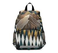 voucong Green Brown Mountain Tree kid backpack diaper bag drawstring books bag for kindergarten mochilitas para ni?os