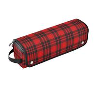 voucong Hair Tools Travel Bag with Removable Heat Resistant Mat Portable Hair Styling Tool Organizer for Straigheners Curling Iron Dryer Accessories Organizer Vintage Buffalo Plaid Checked Red