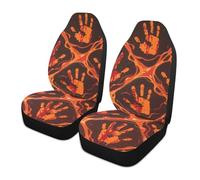 voucong Halloween Bloody Hands Orange Red Decorative seat Cover Set of 2 for Trucks Accessories Scenario funda para asiento de carro