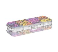 voucong Happy Rainbow Cheetah Cubs Clear Plastic Pencil Box Double Deck Pens Case Hard For Craft Art With Snap Lid