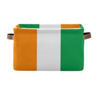 voucong Ivory coasts Flag storage baskets 1 pack collapsable durables fabric storage cubes with sturdy handle