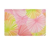 voucong James Style Tie-dye Pink YellowLow Profile Doormats 32x20in Non Slip Rubber All-Season All-Weather for Holiday Decorative Entrance Porch Outdoors