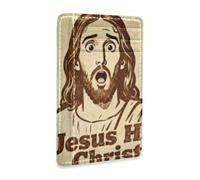 voucong Jesus H. Christ! Leather Wallet Slim with Money Clip RFID Blocking Card Holder Wallet for Men&Women