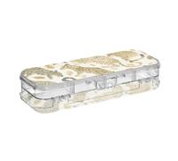 voucong Jungle Leopard Clear Pencils Box 2 Layer Pens Hard Case For Stationery Supplies With Lid
