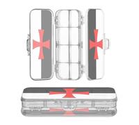 voucong Knights Templar Battle Flag Plastic Pencil Box Clear Double Layer Transparent Pens Case For Kids With Snap-Tight Lid