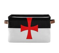 voucong Knights Templar Battle Flag storage baskets 1 pack Foldable baskets for organizing with sturdy handle