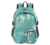 voucong Laptop Backpack for Men Women Chic Calla Lily Turquoise Flowers College School Bookbag 17.5 inch College Backpacks Luggage Back Pack