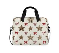 voucong Laptop Sleeves Portable Crossbody Messenger with Handle and Shoulder Strap 15.6 inch Notebook Computer Pocket Bow Star Ribbon Fashion