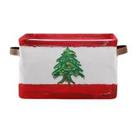 voucong Lebanon Flag The Lebanese Republic storage baskets 1 pack Foldable durables fabric cube storage bins with sturdy handle