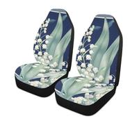 voucong Lily Valley Bellflower Navy Blue Decorative seat Cover Set of 2 for Driver Comfortable Scenario fundas para asientos de carros