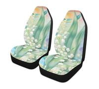 voucong Lily Valley Bellflower Rainbow Decorative seat Protector Set of 2 for Men Cute Covers for car Seats fundas para Autos asientos