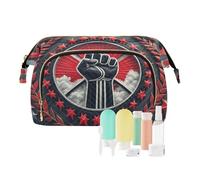 voucong Makeup Bag Lightweight Women Cash Wallet for Bathroom Storage Bag Labor Day Fist Red and Black