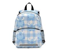 voucong monsters Gingham Pastel Blue kids sport backpack safety book bags for 4 year old bulto para ni?os