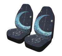 voucong Moon Boho Retro Unearthly Decorative car seat Covers Set of 2 for Driver Waterproof car seat Protector funda de asiento para carro