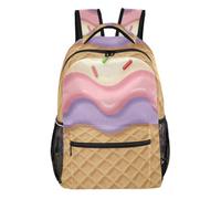 voucong Multicolor Ice Cream Cone Swirl backpack for kids girls with chest strap bookbags for boys