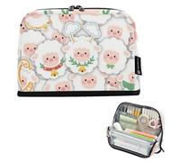 voucong Pencil Cases Large Capacity Pen Bags Multi-Slot for Girls Kindergarten Cartoon Cute White Sheep