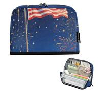 voucong Pencil Cases Large Capacity Pen Case Organizer Standing for Boys Cosmetics The United States Flag