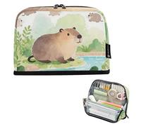 voucong Pencil Holder Large Capacity Storage Bag Slim for Men High School Supplies Guinea Pig River Spring