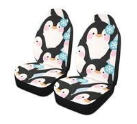 voucong Penguin Cartoon Pile Cute Decorative car seat Covers Set of 2 for Trucks Waterproof seat Covers Waterproof fundas para carros asientos