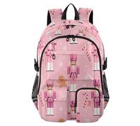 voucong Pink Cartoon Nutcracker Soldiers Large Travel Backpack for Men Women Pink Cartoon Nutcracker Soldiers Bookbag for Teen Girls 17 5 inch Backpacks Laptops Luggage Back Pack