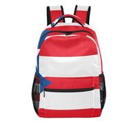 voucong Puerto Rico Flag Puerto Rican National Red bulk backpacks for kids with big book bags for teen