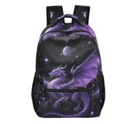 voucong Purple Mysterious Dragon little kids backpacks with chest strap bookbags for 1st grade school boys girls
