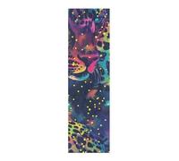 voucong Rainbow Glitter Leopard Skateboard Grip Tape Non-Skid Grip Tape for Scooter 33×9 Inch lija para patineta
