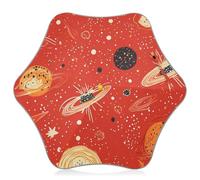 voucong Red Starry Planet Toddler Umbrellas UV Protection Umbrella with Reflective Strip Pinch-Proof for Girls Boys